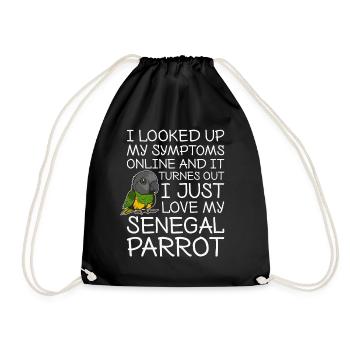 Senegalpapagei Mohrenkopfpapagei Papagei Kawaii - Turnbeutel - Schwarz - Vorne