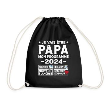 Je vais être papa mon programme en 2024 Futur Papa - Sac de sport léger - noir - Devant