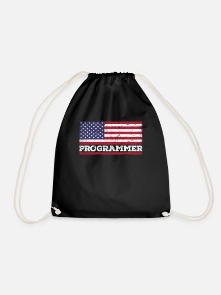 USA Flag Programmer Amerika Programmer - Turnbeutel - Schwarz