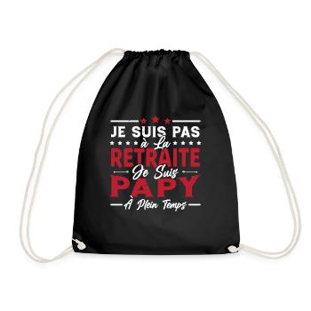 Je ne suis pas retraité je suis papy à plein temps - Sac de sport léger - noir - Devant