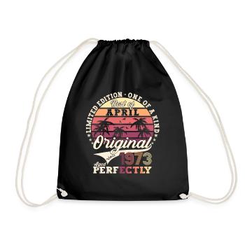 50e anniversaire homme Best of April né en 1973 - Sac de sport léger - noir - Devant