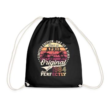 39e anniversaire homme Best of April né en 1984 - Sac de sport léger - noir - Devant