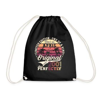 22nd birthday man Best of April born 2001 - Drawstring Bag - black - Front