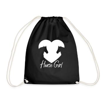 Amour équitation Chevaux Cœur de cheval - Sac de sport léger - noir - Devant