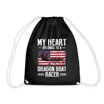 Dragon Boat Theme for Dragon Boat Paddling - Drawstring Bag - black - Front