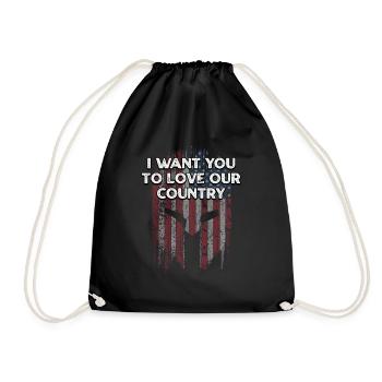 Je veux que vous aimiez notre pays américain 4ème de - Sac de sport léger - noir - Devant