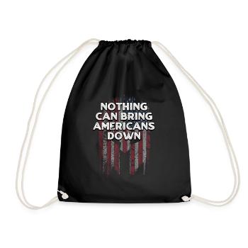 Nothing Can Bring Americans Down Patriotic USA - Drawstring Bag - black - Front