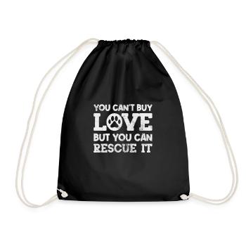 Animal Rescue Animal Rights Animal Love Pet Gift - Drawstring Bag - black - Front