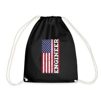 Patriotischer Ingenieur Amerikanische - Turnbeutel - Schwarz - Vorne