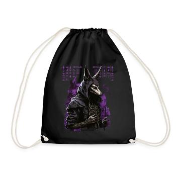 Egypt Anubi's God of the Dead Futuristic Gift - Drawstring Bag - black - Front