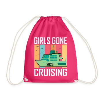 Girls Gone Cruising 2023 Design for Adventure and - Drawstring Bag - fuchsia - Front