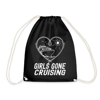 Girls Gone Cruising 2023 Fun Cruise Party Design - Drawstring Bag - black - Front