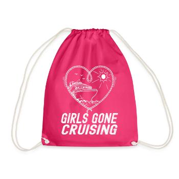 Girls Gone Cruising 2023 Fun Cruise Party Design - Drawstring Bag - fuchsia - Front