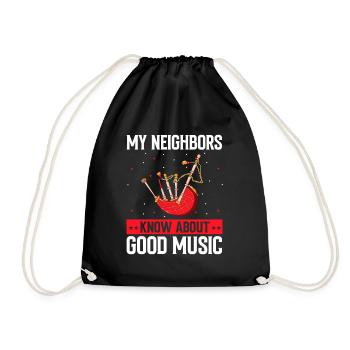 Bagpipes for pipers and Scots - Drawstring Bag - black - Front