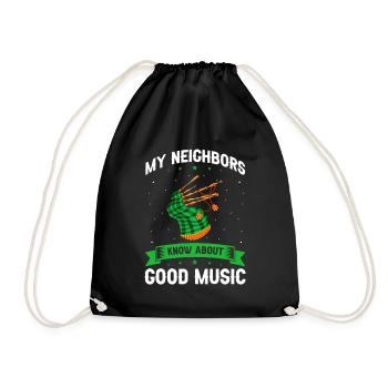 Scotsman Quote for Bagpipe Musician and Bagpipes - Drawstring Bag - black - Front