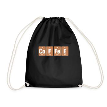 Kaffee Koffein Espresso Barista Geschenk - Turnbeutel - Schwarz - Vorne