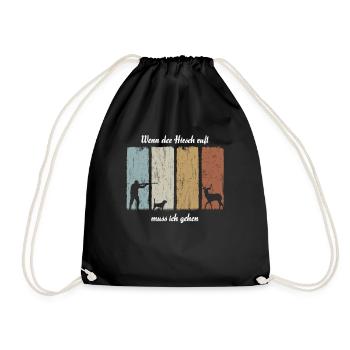 Quand le cerf appelle - drôle de chasseur - Sac de sport léger - noir - Devant