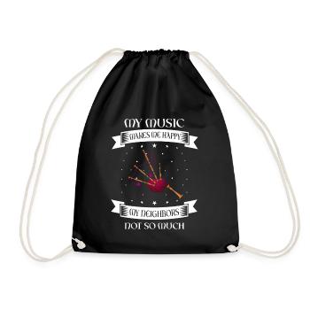 Bagpipes for pipers and Scots - Drawstring Bag - black - Front
