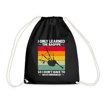 Bagpipes for pipers and Scots - Drawstring Bag - black - Front