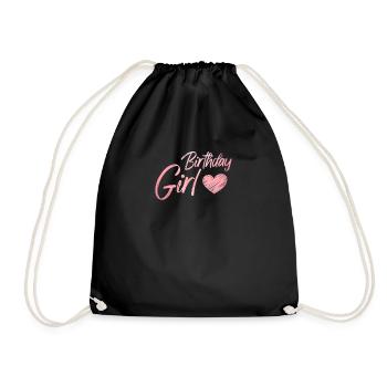 Fête d’anniversaire des filles, rosé - Sac de sport léger - noir - Devant