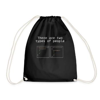 In Joke Geek there are two types of - Drawstring Bag - black - Front