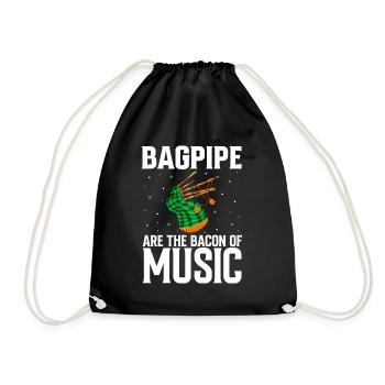 Bagpipes for pipers and Scots - Drawstring Bag - black - Front