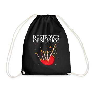 Scotsman Quote for Bagpipe Musician and Bagpipes - Drawstring Bag - black - Front