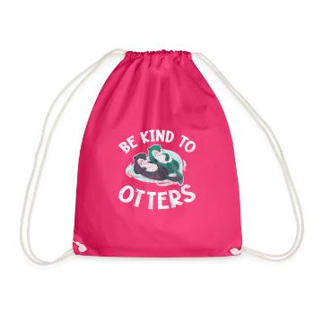 Otter - Drawstring Bag - fuchsia - Front