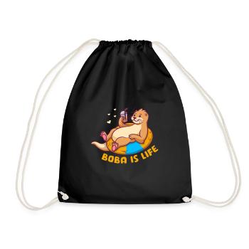 Otter Seeotter Fischotter Geschenk - Turnbeutel - Schwarz - Vorne