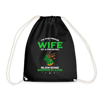 Bagpipes for pipers and Scots - Drawstring Bag - black - Front