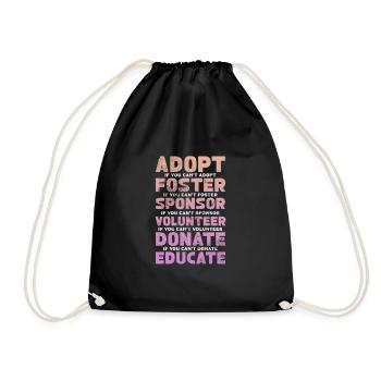 Animal Rescue Animal Welfare Animal Friend Gift - Drawstring Bag - black - Front