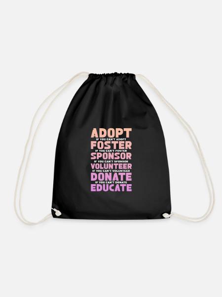 Animal Rescue - Drawstring Bag - black