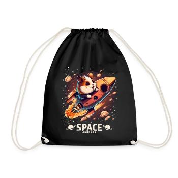 Astronaut Hamster Hamster Lover Space Design - Drawstring Bag - black - Front