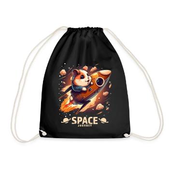 Space Hamster Hamster Lover Space Design - Drawstring Bag - black - Front