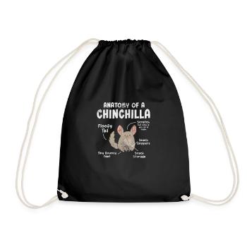 Chinchilla rongeur animal de compagnie rongeur cadeau - Sac de sport léger - noir - Devant