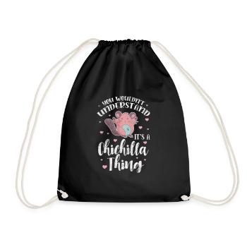 Chinchilla rongeur animal de compagnie rongeur cadeau - Sac de sport léger - noir - Devant