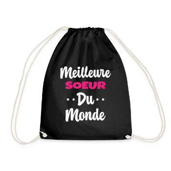 Meilleure Soeur Du Monde Humour Cadeau - Sac de sport léger - noir - Devant