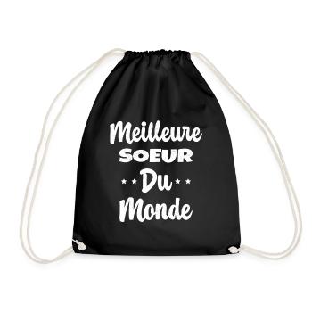 Meilleure Soeur Du Monde Humour Cadeau - Sac de sport léger - noir - Devant