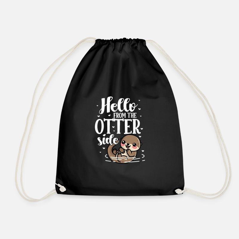 Otter Seeotter Fischotter Geschenk - Turnbeutel - Schwarz
