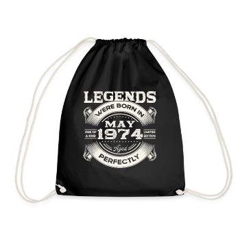 49e anniversaire Homme May né en 1974 Légendaire - Sac de sport léger - noir - Devant