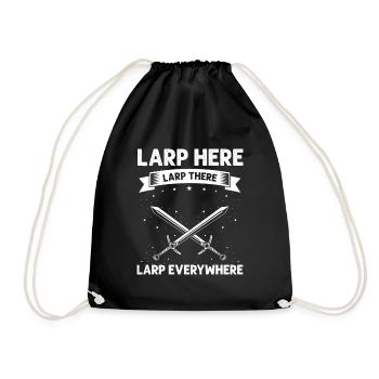 Larping for fantasy role-playing games and sword fights - Drawstring Bag - black - Front