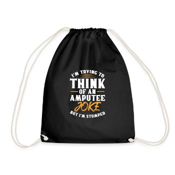 Amputation Amputieren Prothese Geschenk - Turnbeutel - Schwarz - Vorne
