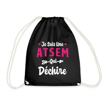 Je suis une ATSEM qui déchire Idée Cadeau Atsem - Sac de sport léger - noir - Devant