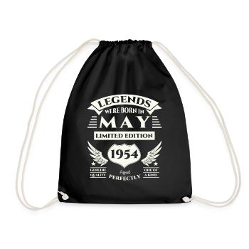 69th Birthday Man Legendary May Born 1954 - Drawstring Bag - black - Front