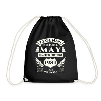 39ème Anniversaire Homme Légendaire Mai Vintage 1984 - Sac de sport léger - noir - Devant