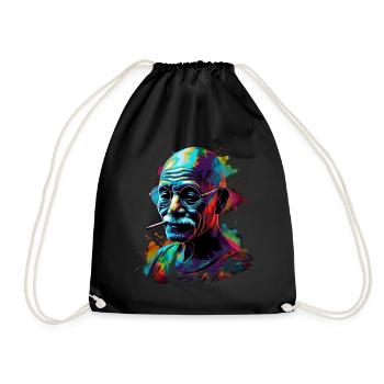 Nobel Peace Prize Laureate Mahatma Gandhi Gift - Drawstring Bag - black - Front