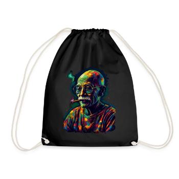Nobel Peace Prize laureate Mahatma Gandhi - Drawstring Bag - black - Front