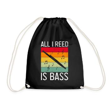 Bassoonist design for woodwind orchestra - Drawstring Bag - black - Front