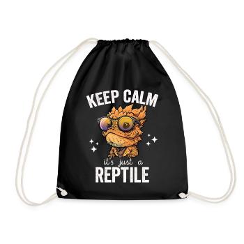 Calm Reptile Cute Bearded Dragon Bartagame Lizard - Turnbeutel - Schwarz - Vorne