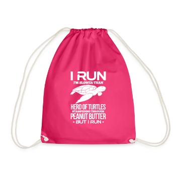 Run - Drawstring Bag - fuchsia - Front